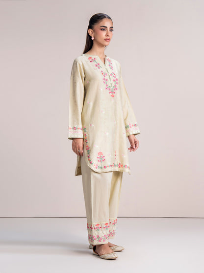 Self Jacquard Suit- Embroidered (Pret)