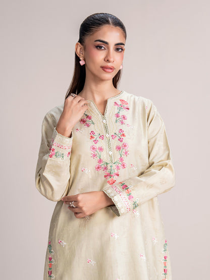 Self Jacquard Suit- Embroidered (Pret)
