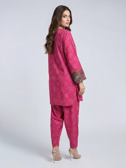 2 Piece Cambric Suit- Embroidered (Pret)
