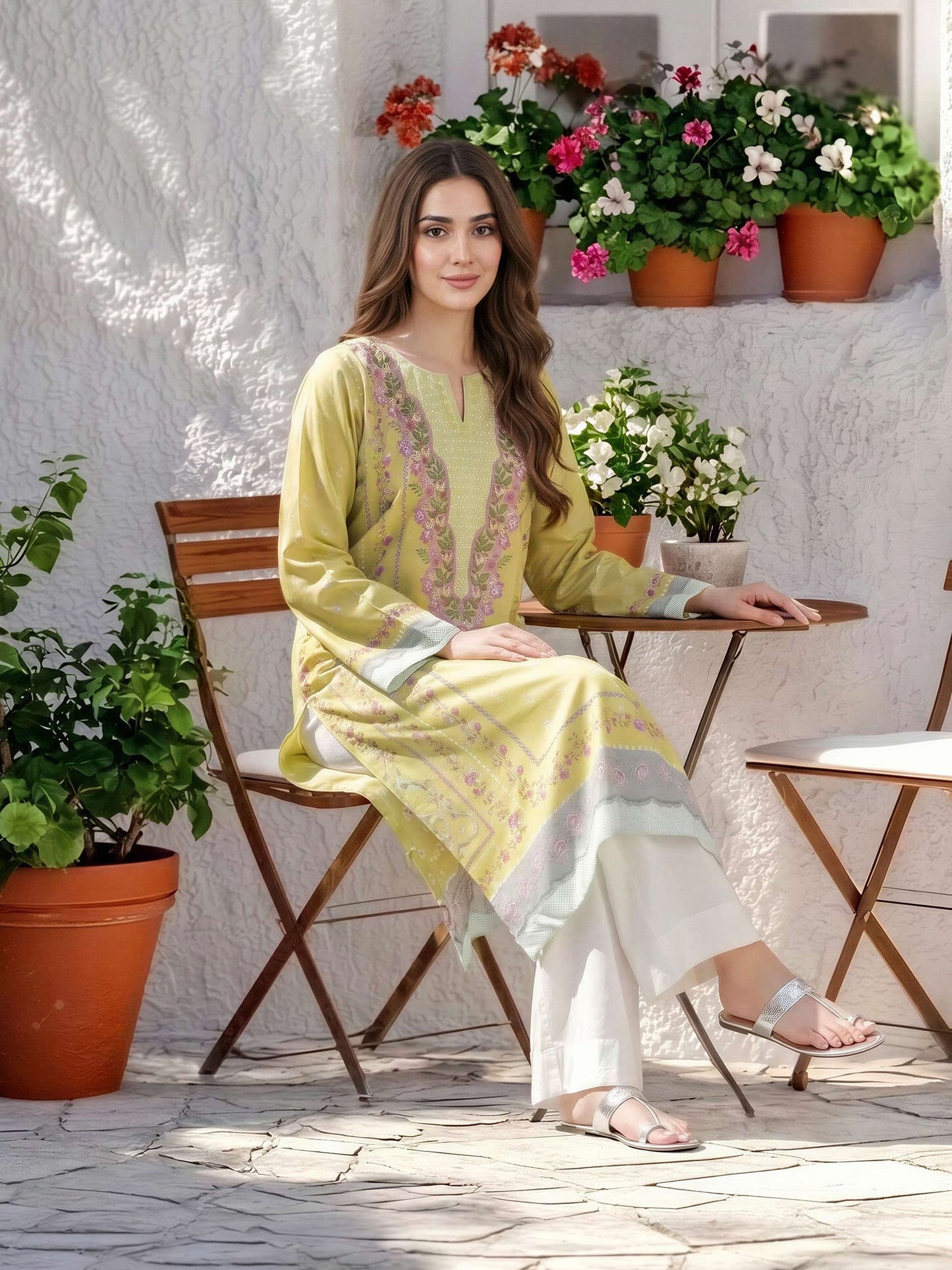 Silk Kaftan- Embroidered (Pret)