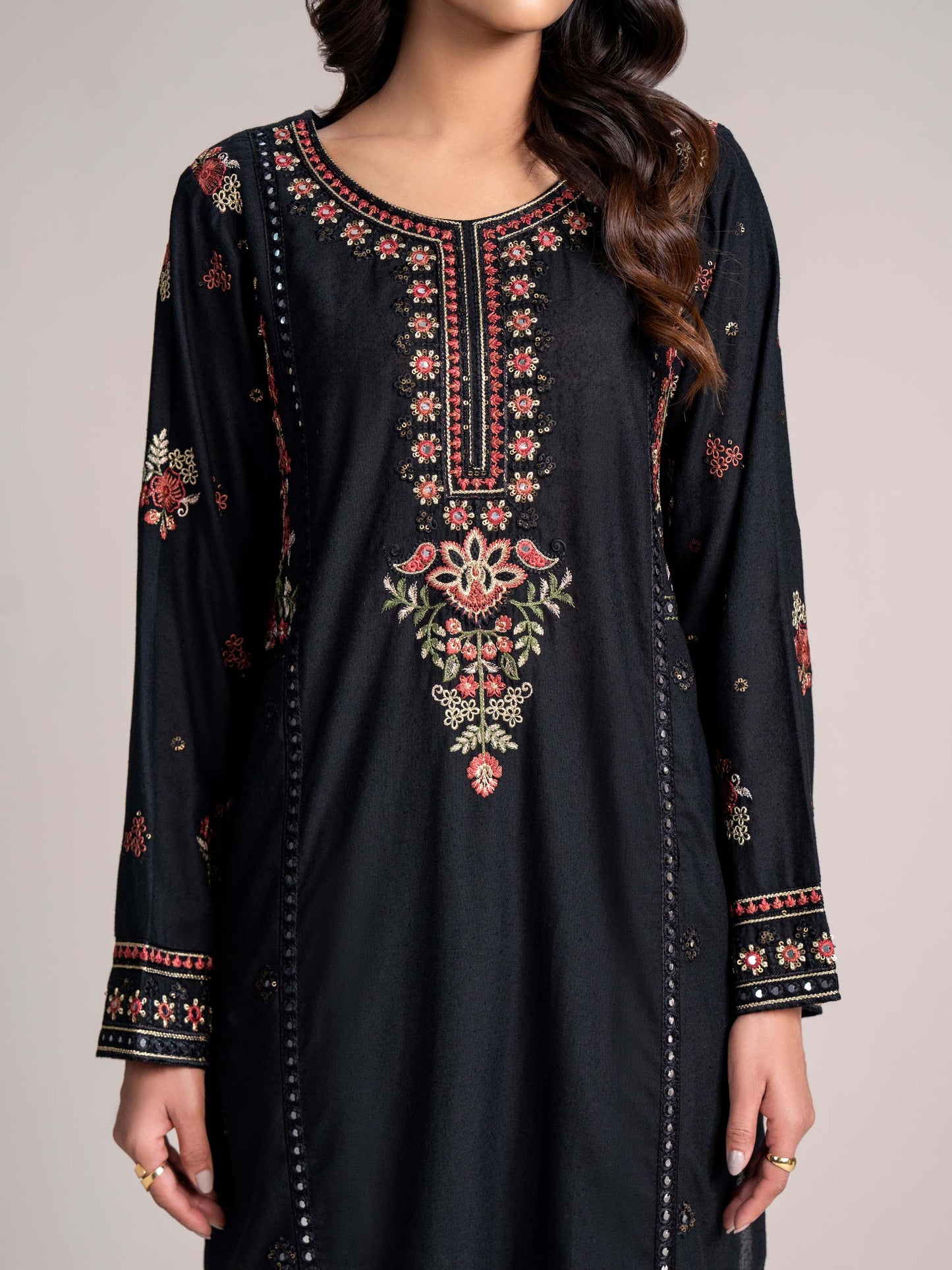 Karandi Shirt- Embroidered (Pret)