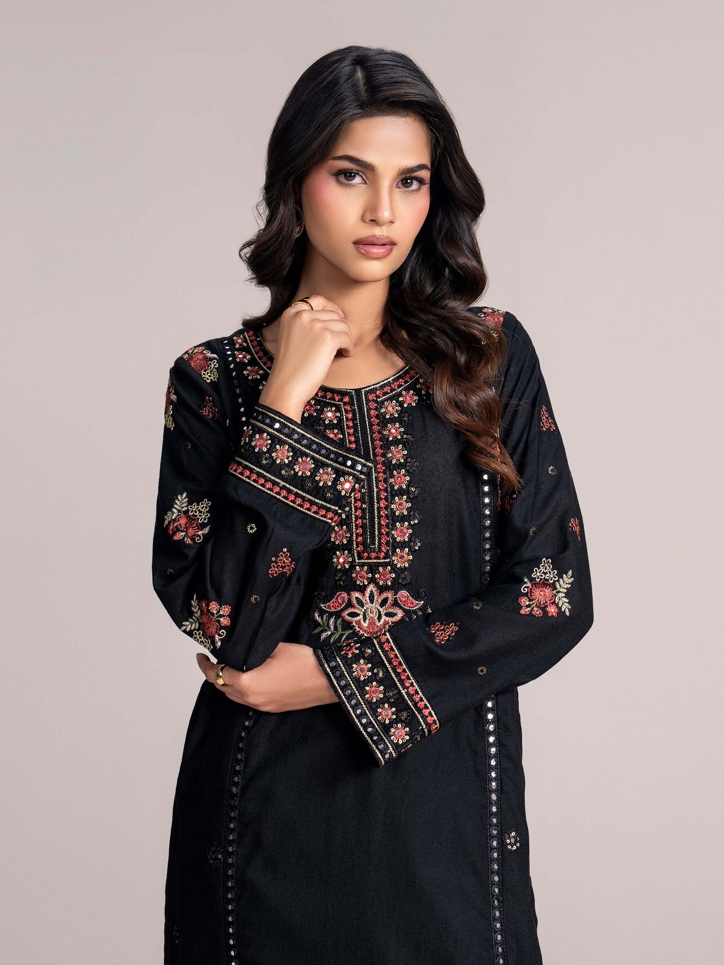 Karandi Shirt- Embroidered (Pret)