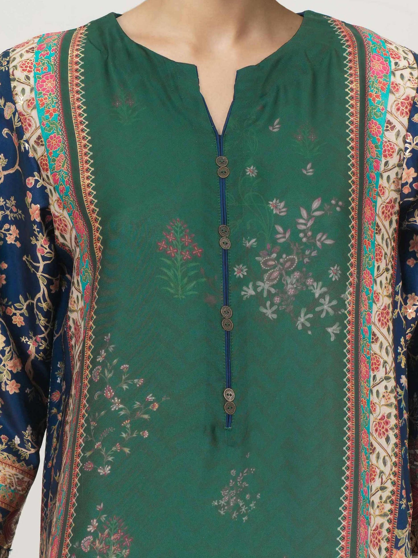 3 Piece Silk Suit- Embroidered (Pret)