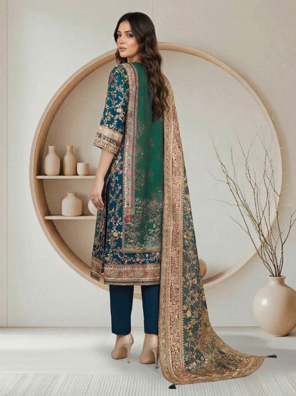 3 Piece Silk Suit- Embroidered (Pret)