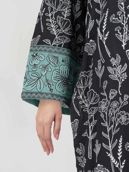 2 Piece Viscose Slub Suit- Embroidered (Pret)