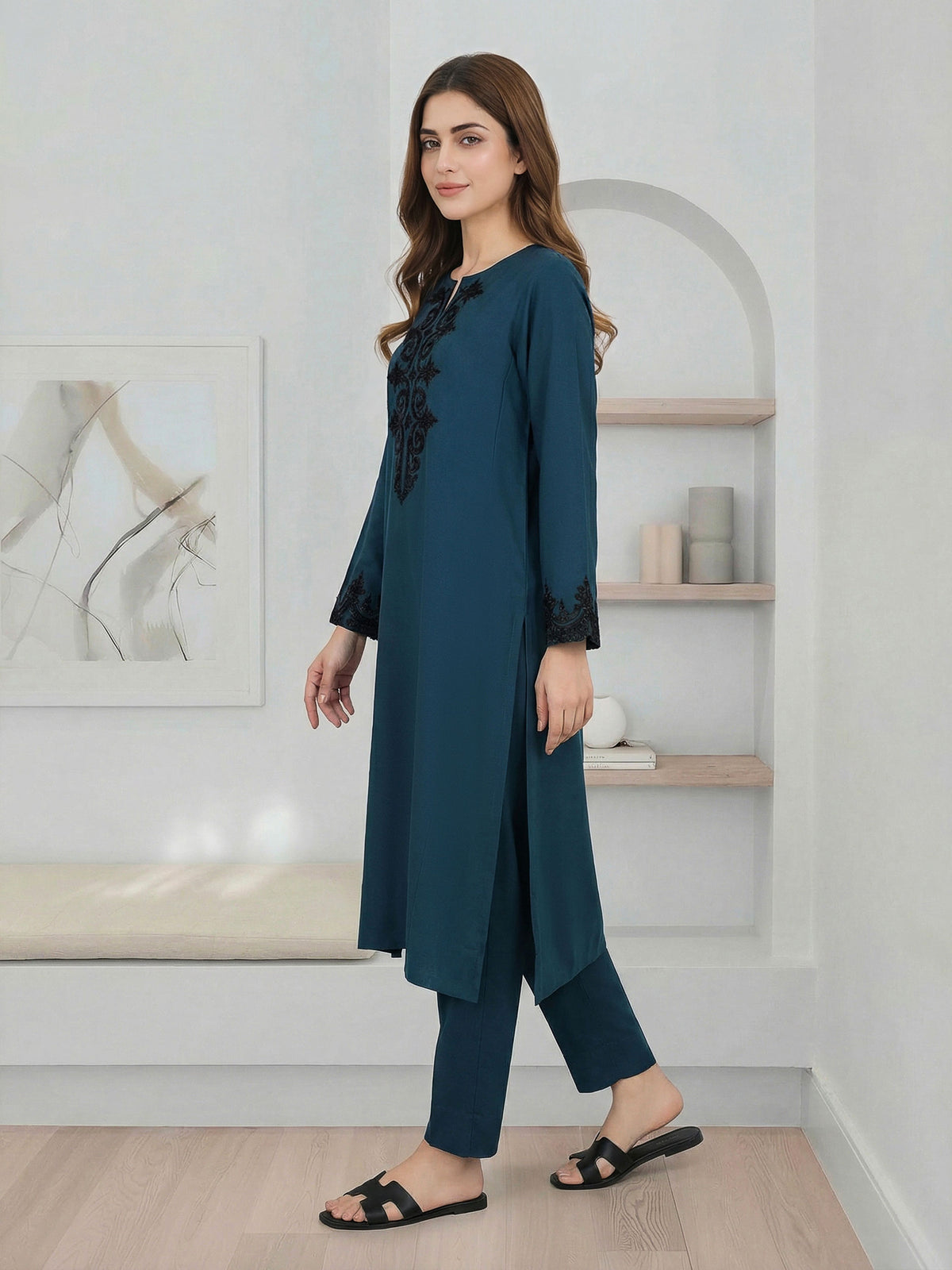 2 Piece Grip Winter Suit- Embroidered (Pret)