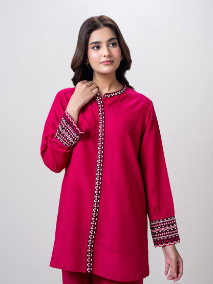 Self Jacquard Co-ord Set- Embroidered