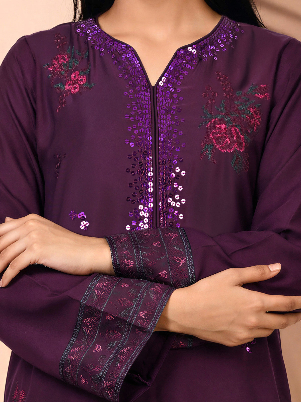 2 Piece Premium Silk Suit- Embroidered (Pret)
