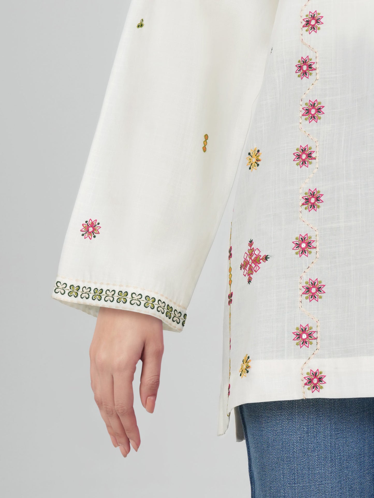 Lawn Slub Kurti- Embroidered (Pret)
