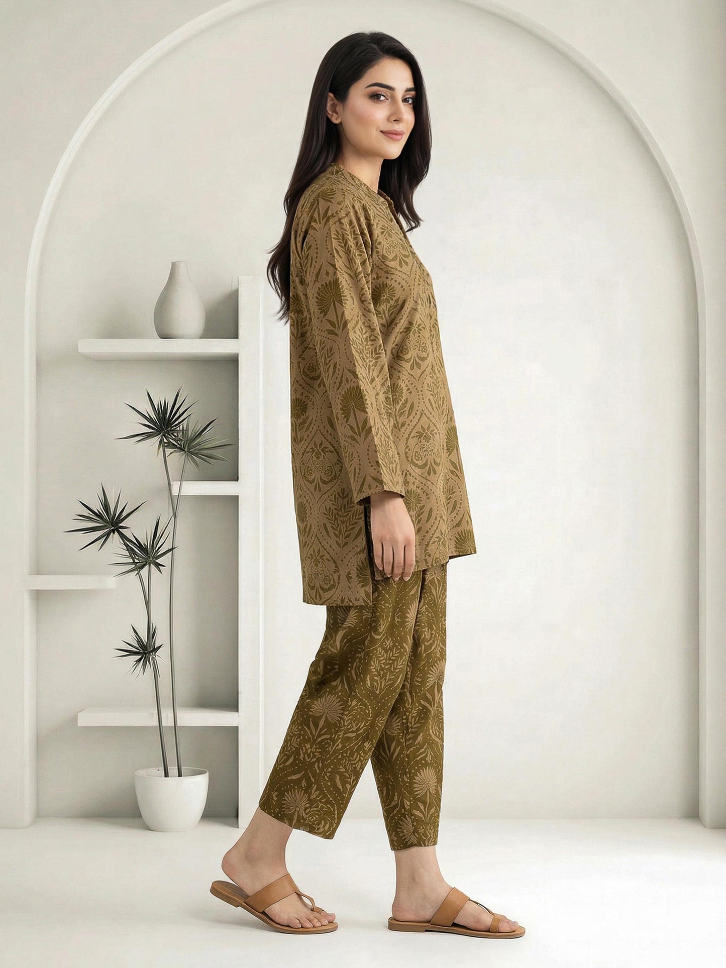 2 Piece Viscose Slub Suit (Pret)