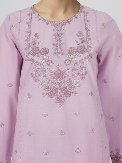 2 Piece Lawn Slub Suit- Embroidered (Pret)