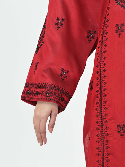 2 Piece Raw Silk Suit- Embroidered (Pret)