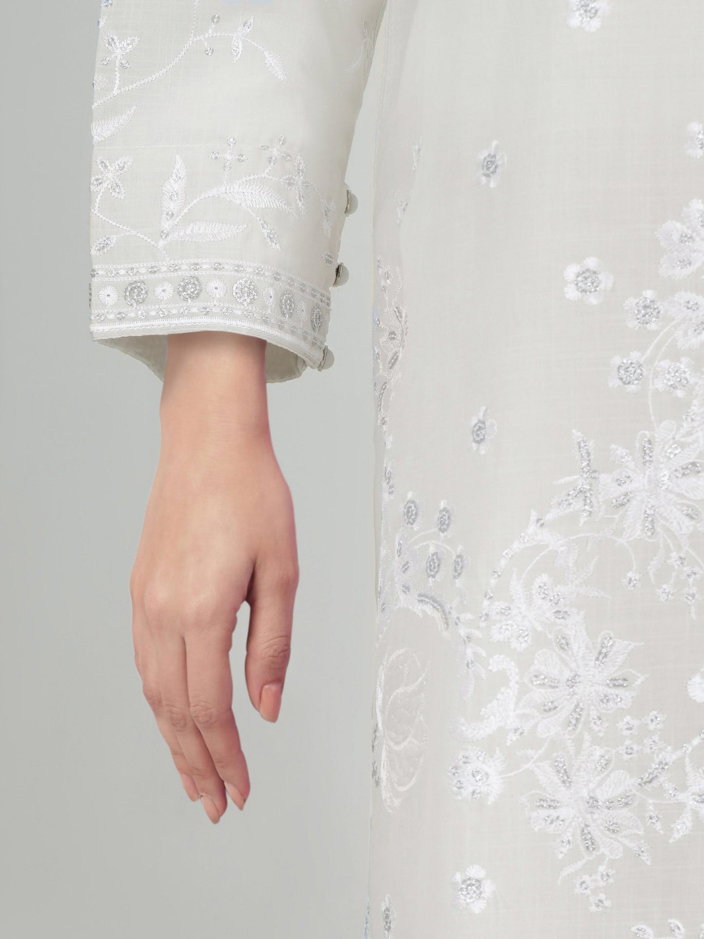 3 Piece Lawn Slub Suit- Embroidered (Pret)