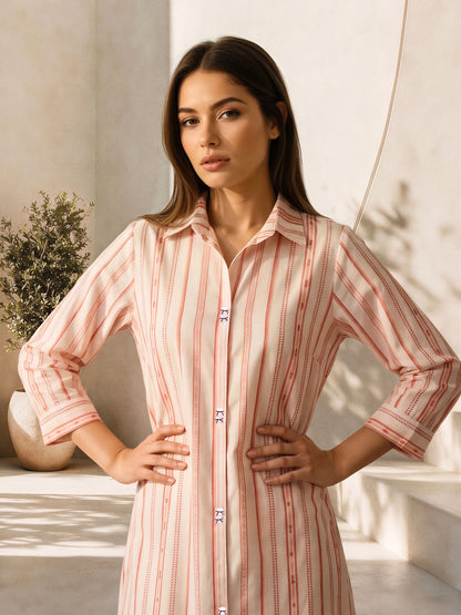 Striped Jacquard Dress