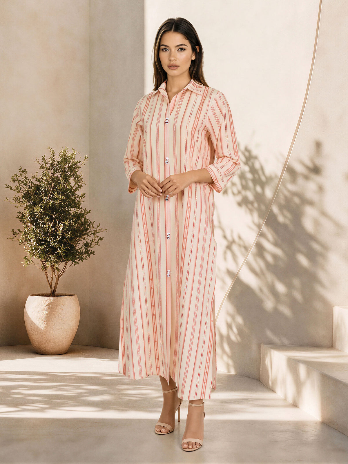 Striped Jacquard Dress