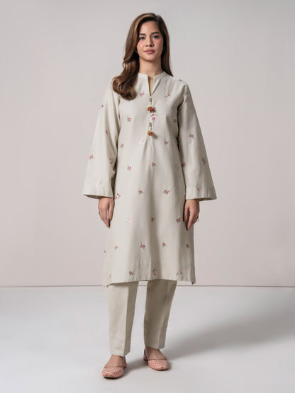 2 Piece Khaddar Suit- Embroidered (Pret)
