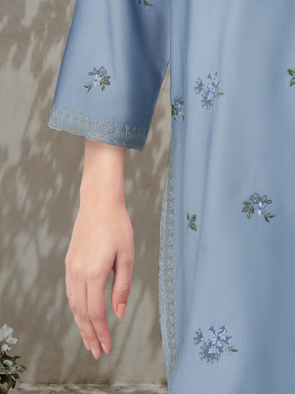 2 Piece Denim Suit- Embroidered (Pret)