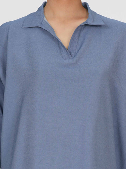 Denim Top- Embroidered