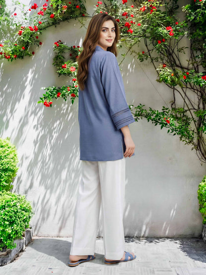 Denim Top- Embroidered