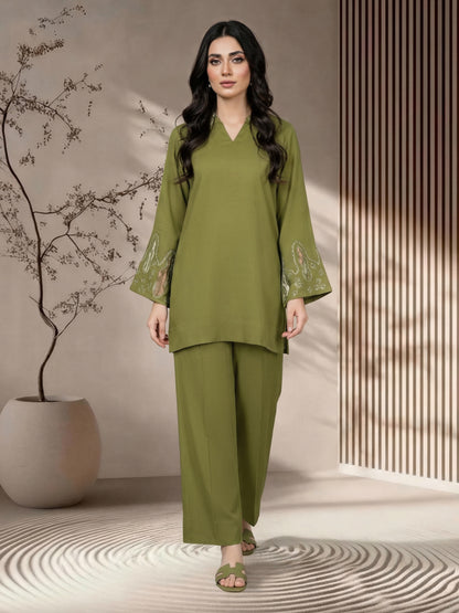 2 Piece Crepe Suit- Embroidered (Pret)