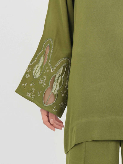2 Piece Crepe Suit- Embroidered (Pret)