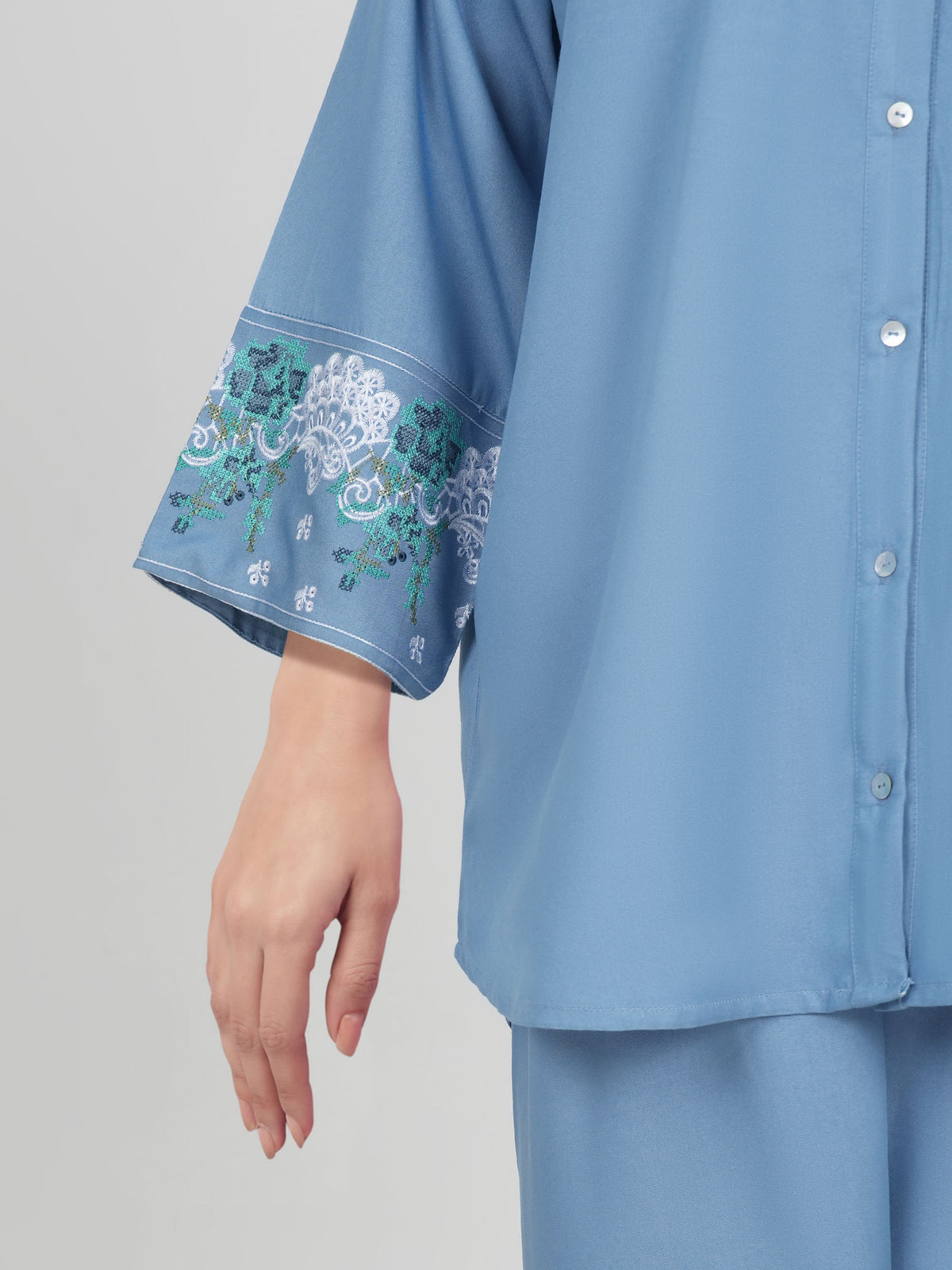 Denim Co-ord Set- Embroidered