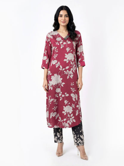 2 Piece Silk Suit- Embellished (Pret)