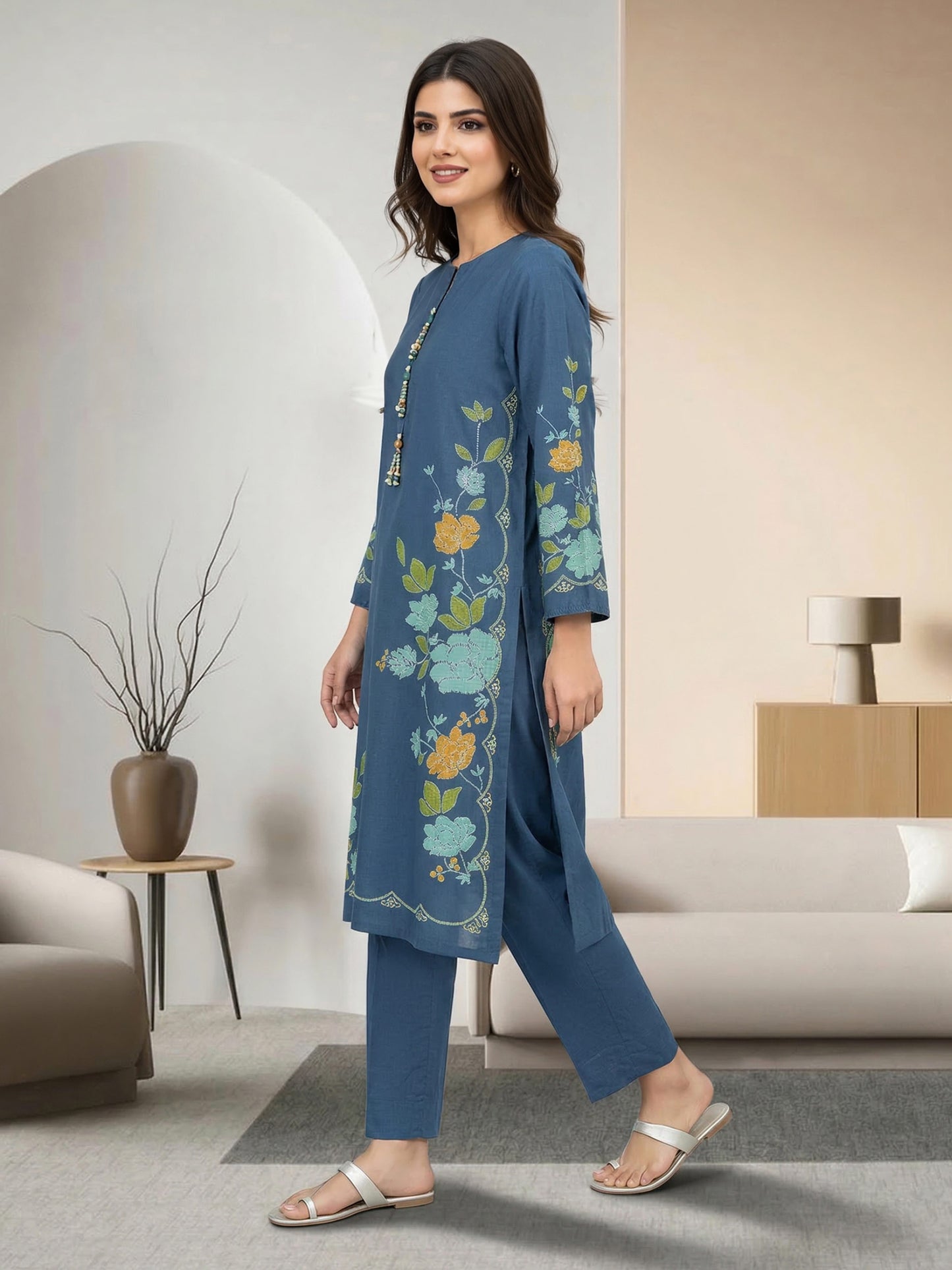 2 Piece Cambric Suit (Pret)