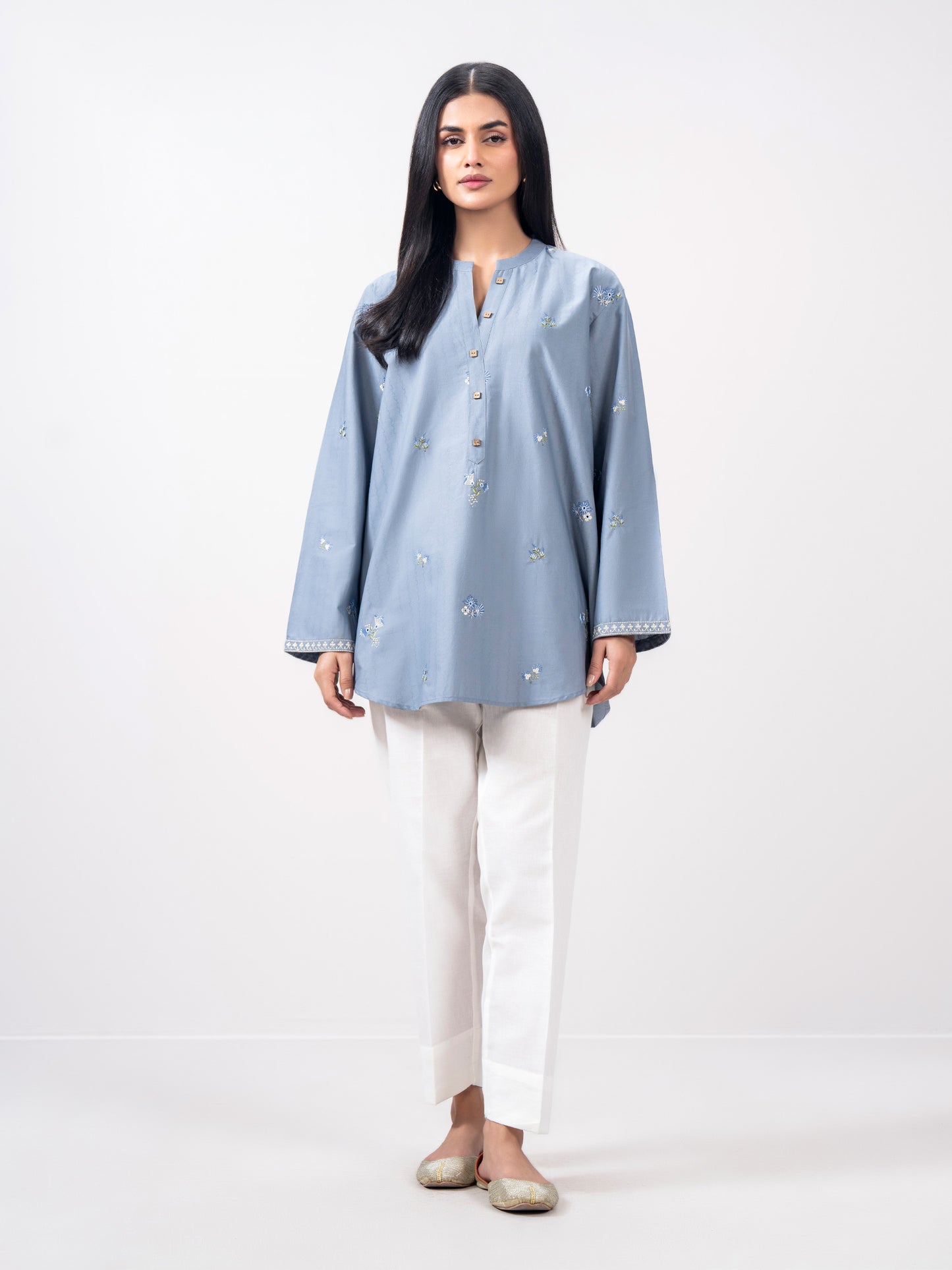 Dobby Kurti- Embroidered (Pret)