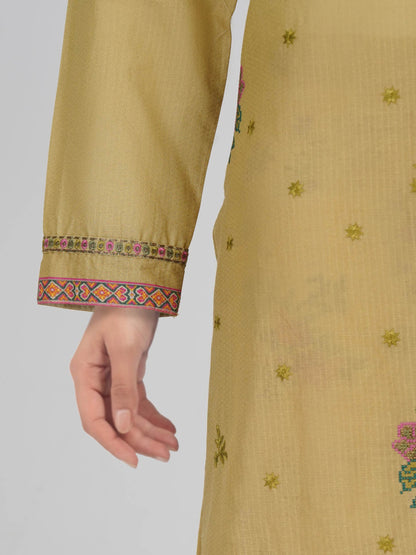 3 Piece Dobby Suit- Embroidered (Pret)