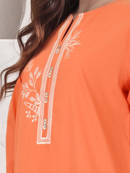 2 Piece Lawn Slub Suit- Embroidered (Pret)