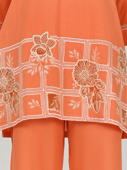 2 Piece Lawn Slub Suit- Embroidered (Pret)