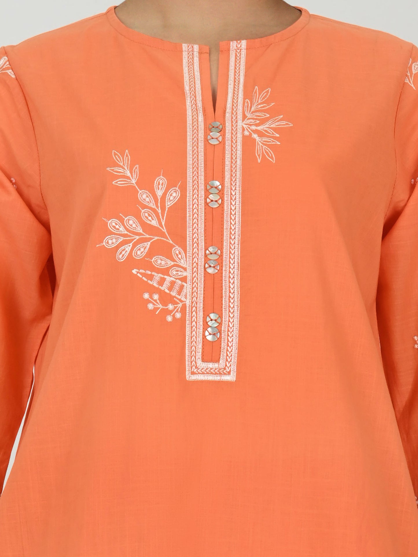 2 Piece Lawn Slub Suit- Embroidered (Pret)