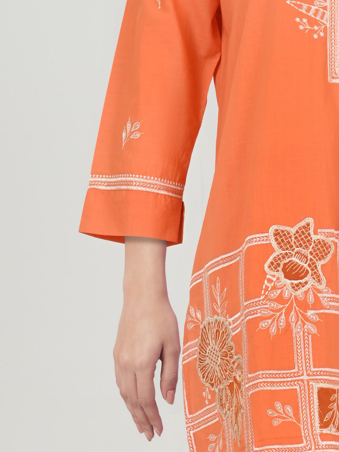 2 Piece Lawn Slub Suit- Embroidered (Pret)