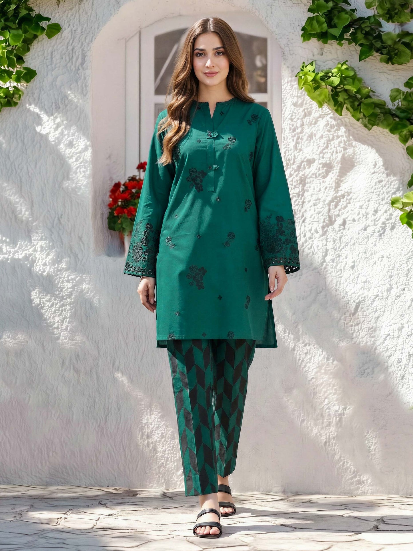 2 Piece Lawn Suit- Embroidered (Pret)