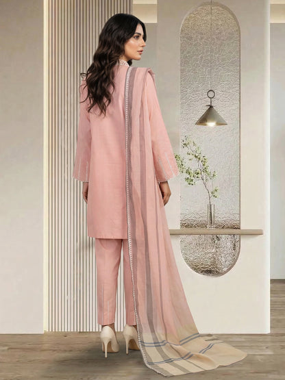 3 Piece Dobby Suit- Embroidered (Pret)
