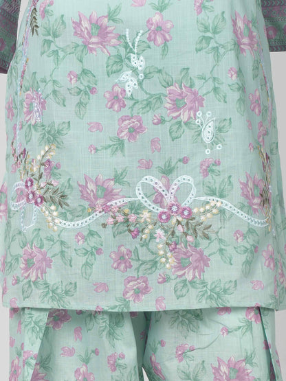 2 Piece Lawn Slub Suit- Embroidered (Pret)