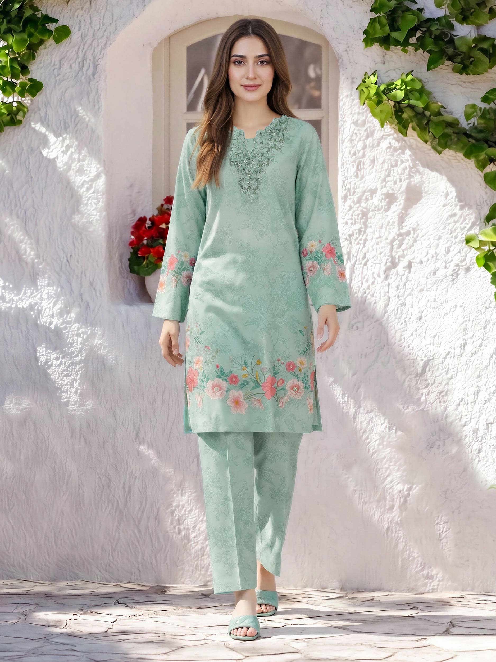 2 Piece Lawn Suit- Embroidered (Pret)
