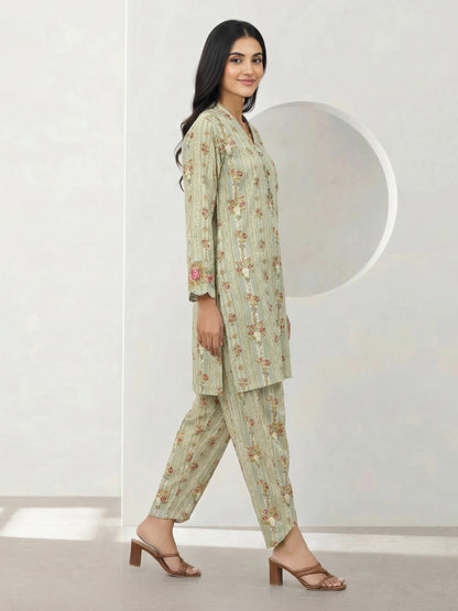 2 Piece Viscose Suit- Embroidered (Pret)
