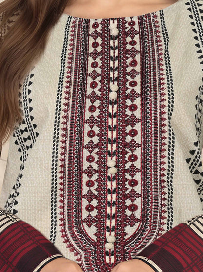 2 Piece Lawn Slub Suit- Embroidered (Pret)