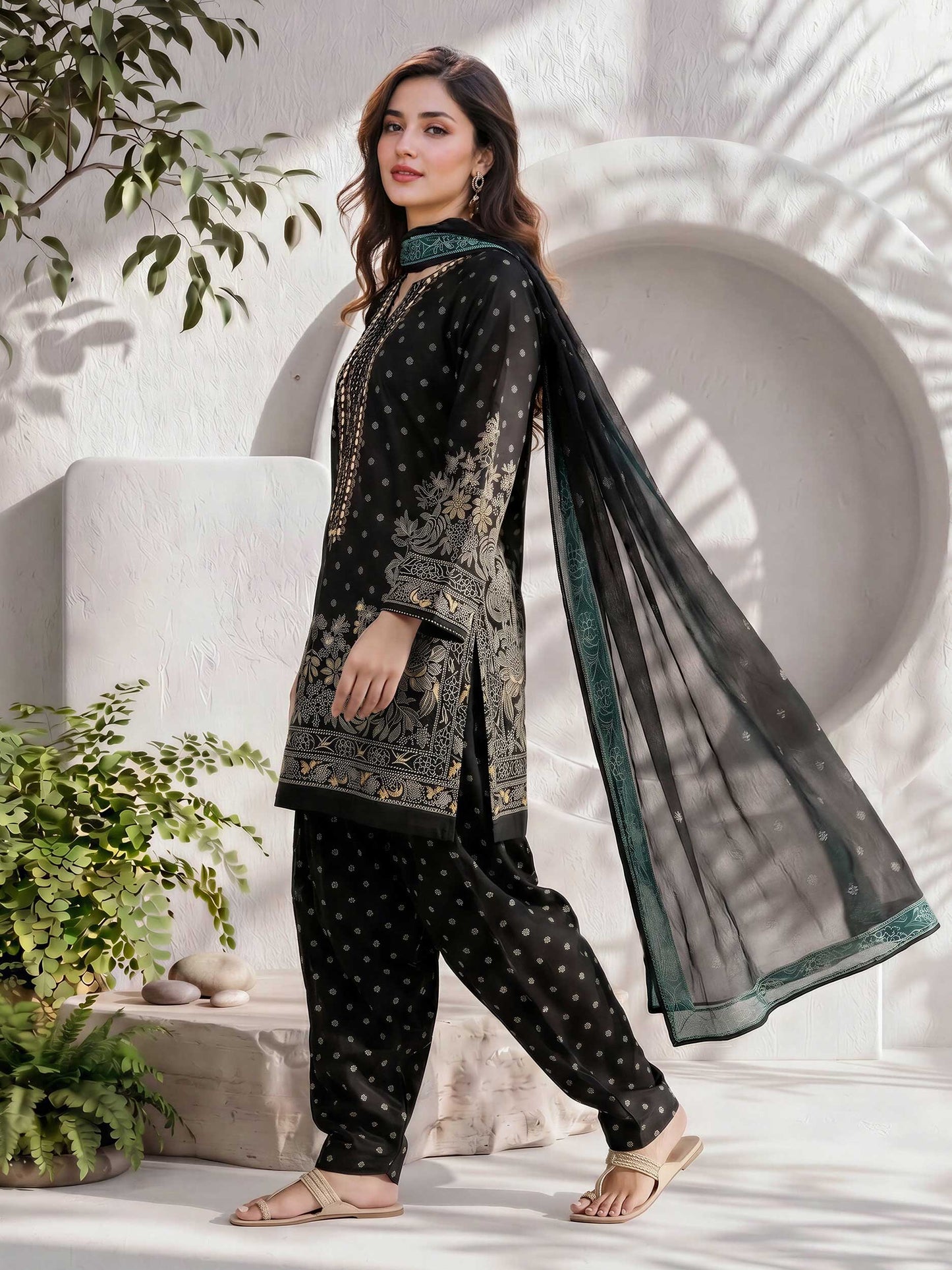 3 Piece Lawn Suit- Embroidered (Pret)