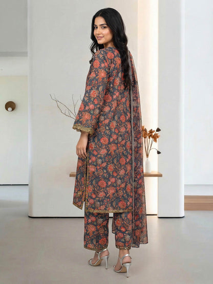3 Piece Lawn Suit- Embroidered (Pret)