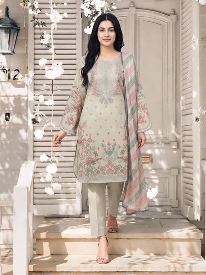 3 Piece Lawn Suit- Embroidered (Pret)