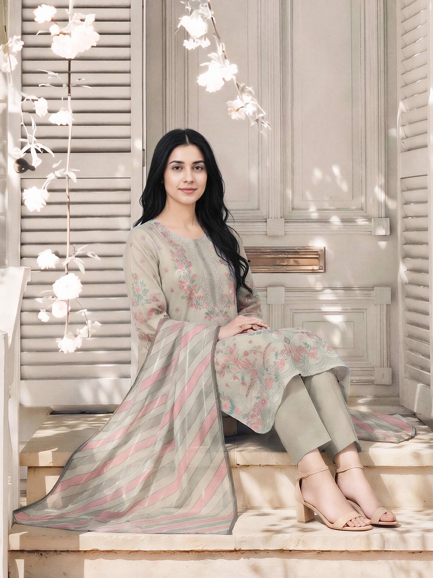 3 Piece Lawn Suit- Embroidered (Pret)