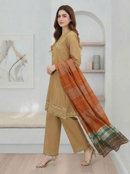 3 Piece Lawn Suit- Embroidered (Pret)