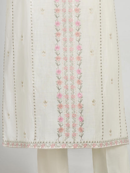 2 Piece Lawn Slub Suit- Embroidered (Pret)