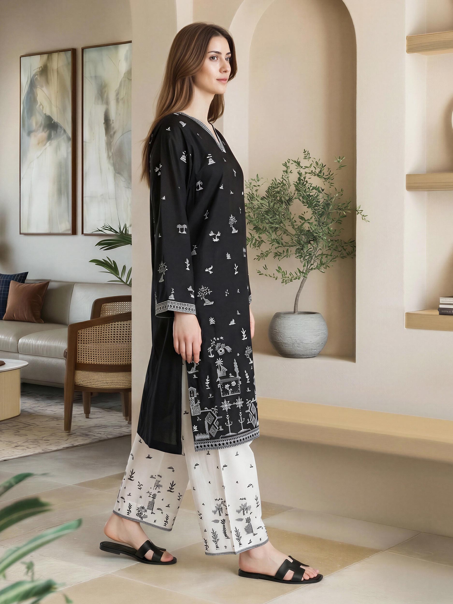 2 Piece Lawn Suit- Embroidered (Pret)