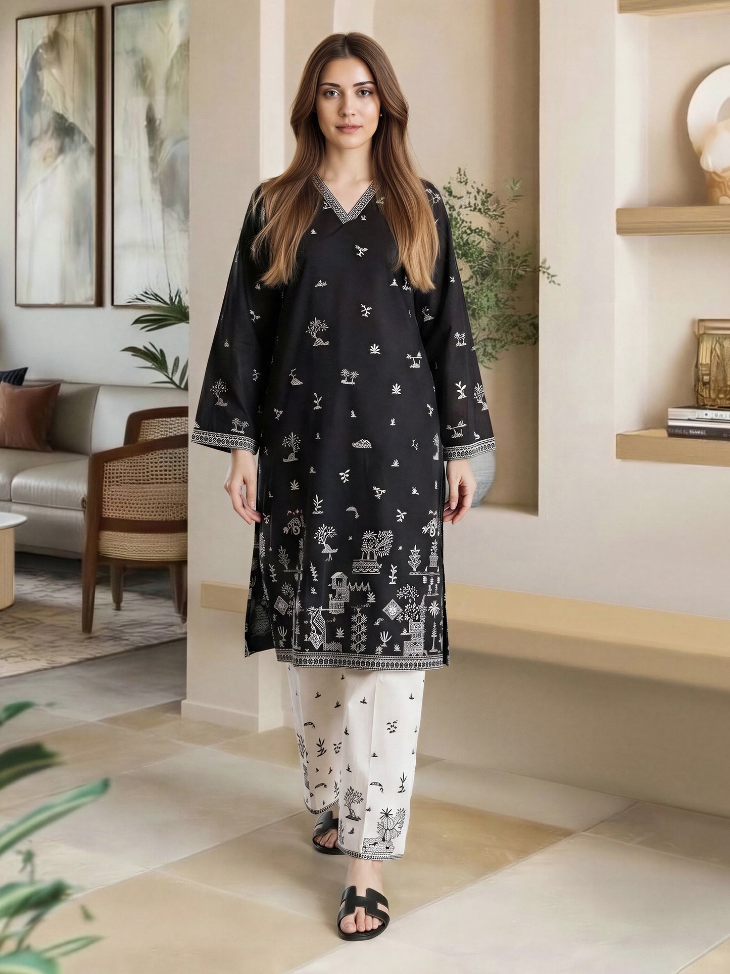 2 Piece Lawn Suit- Embroidered (Pret)
