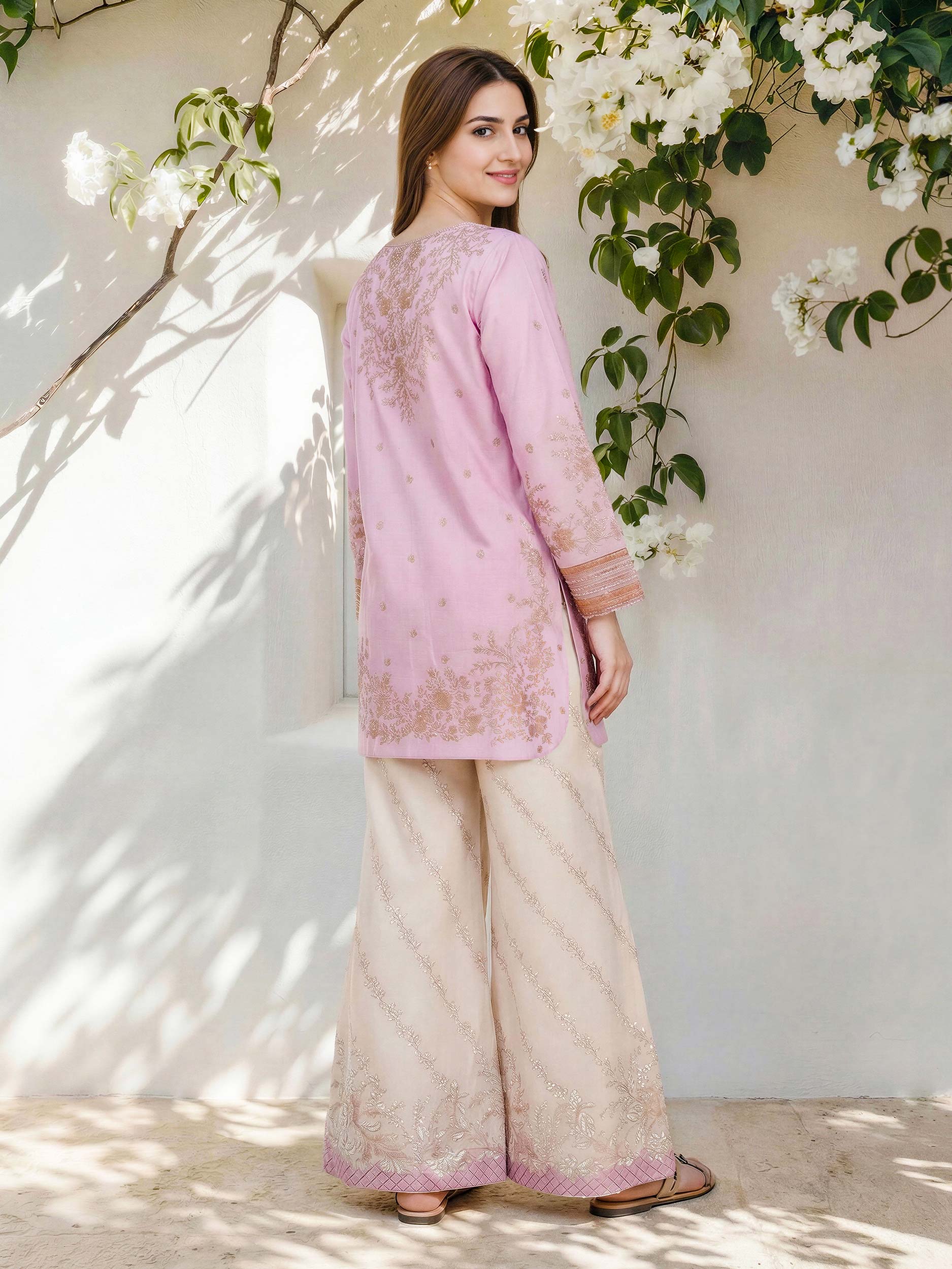 2 Piece Lawn Slub Suit (Pret)