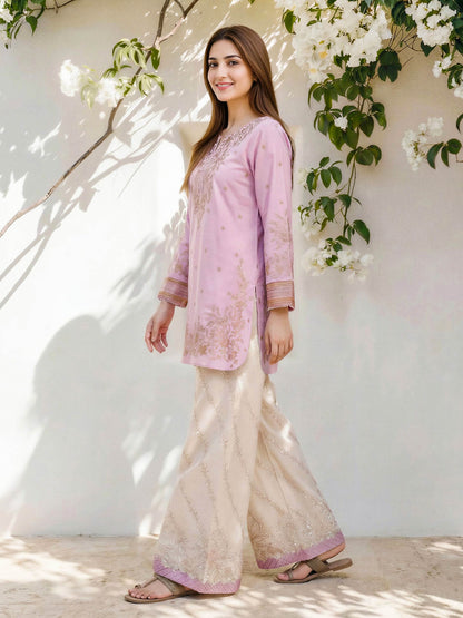 2 Piece Lawn Slub Suit (Pret)